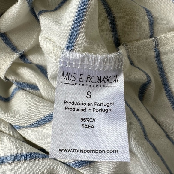 New Mus & Bombon Bornan Raya Azul Maxi Striped Dress  Sz S Viscose - Picture 9 of 12